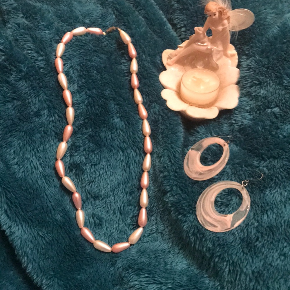 One of a kind handmade necklace with earrings